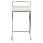 Tabouret de comptoir Forrest en acier inoxydable empilable et entièrement soudé (lot de 2)