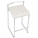 Tabouret de comptoir Forrest en acier inoxydable empilable et entièrement soudé (lot de 2)