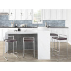 Tabouret de comptoir Forrest en acier inoxydable empilable et entièrement soudé (lot de 2)