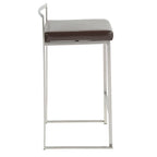 Tabouret de comptoir Forrest en acier inoxydable empilable et entièrement soudé (lot de 2)