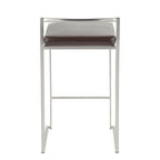 Tabouret de comptoir Forrest en acier inoxydable empilable et entièrement soudé (lot de 2)