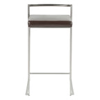 Tabouret de comptoir Forrest en acier inoxydable empilable et entièrement soudé (lot de 2)