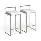 Tabouret de comptoir Forrest en acier inoxydable empilable et entièrement soudé (lot de 2)