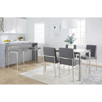 Tabouret de comptoir Forrest en acier inoxydable empilable et entièrement soudé (lot de 2)