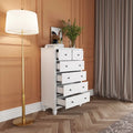 6 Drawer Tall Dresser with Sturdy Wood Frame Drawer Chest for Bedroom