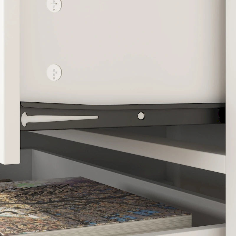 Commode haute 6 tiroirs avec cadre en bois robuste pour chambre à coucher