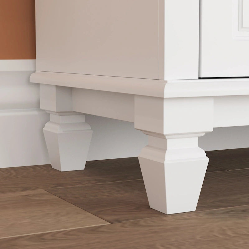 Commode haute 6 tiroirs avec cadre en bois robuste pour chambre à coucher