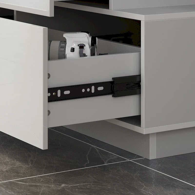 Commode à 6 tiroirs brillante Commode avec buffet au design décalé