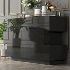 Commode à 6 tiroirs brillante Commode avec buffet au design décalé