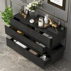 Commode à 6 tiroirs brillante Commode avec buffet au design décalé