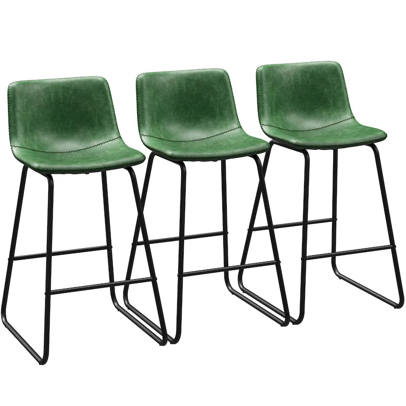 26 Tabourets de Bar Hauteur Comptoir, Tabourets de Comptoir Modernes en Cuir PU, Lot de 3