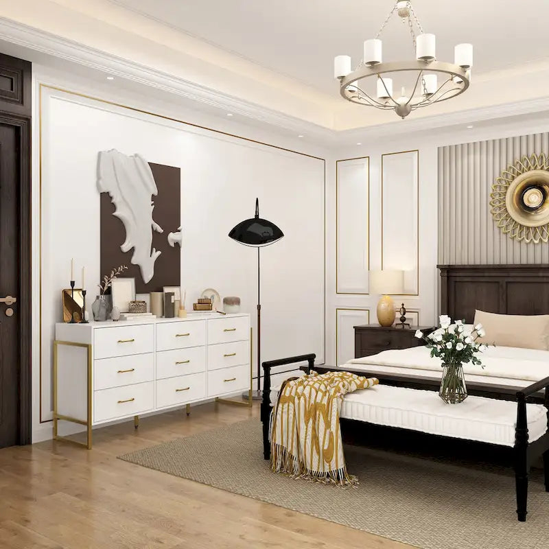 Grande commode de 61,4 po – Rangement abondant, tiroirs au design intemporel