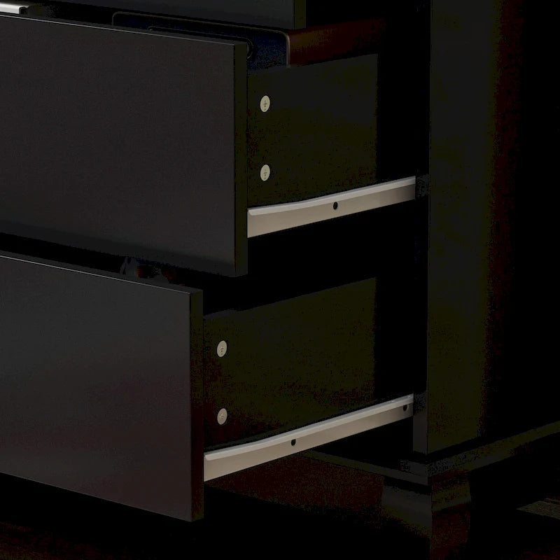 Commode laquée de 55,1 po, commode longue pour chambre à coucher