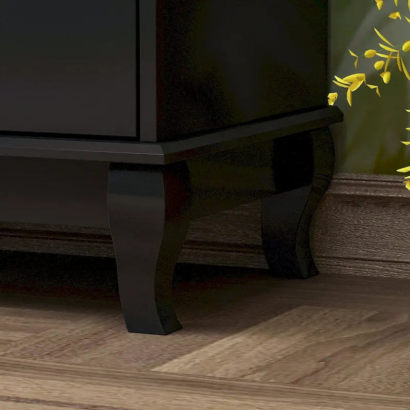 Commode laquée de 55,1 po, commode longue pour chambre à coucher