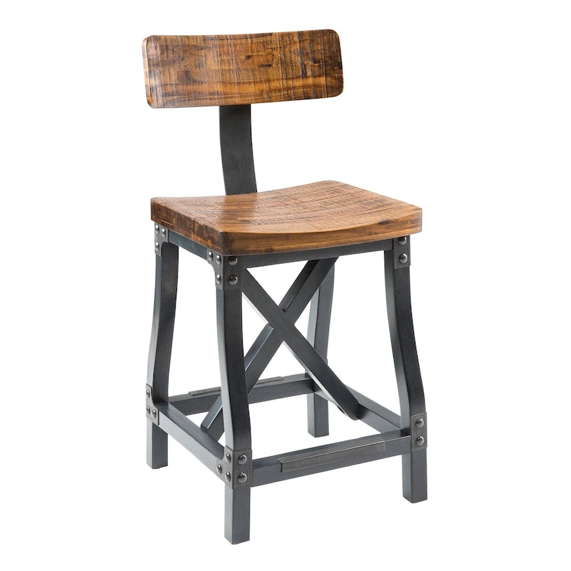 Tabouret de comptoir Lancaster avec dossier