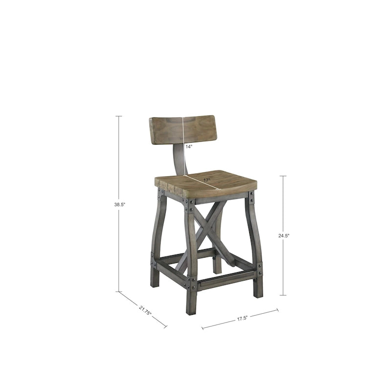 Tabouret de comptoir Lancaster avec dossier
