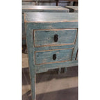 Console Artissance avec 4 tiroirs, 39 po de long, Aqua doux vieilli