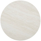 Table d'appoint ronde moderne Henderson en faux marbre avec piètement géométrique doré