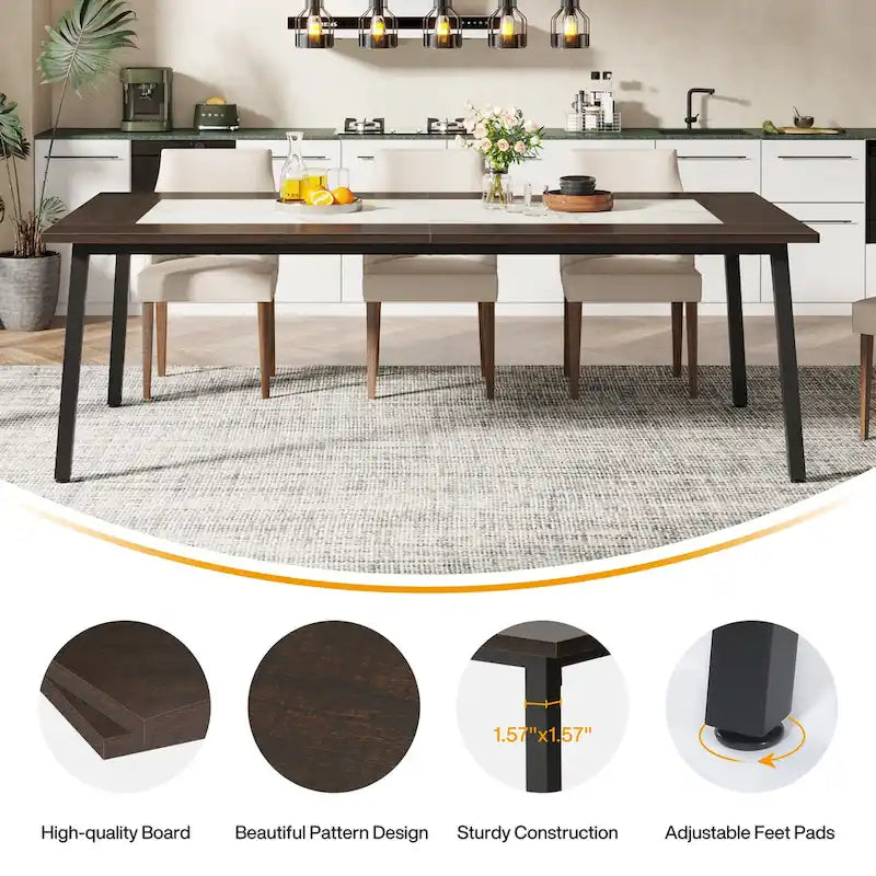 Table de salle à manger moderne de 200 cm pour 8 à 10 personnes