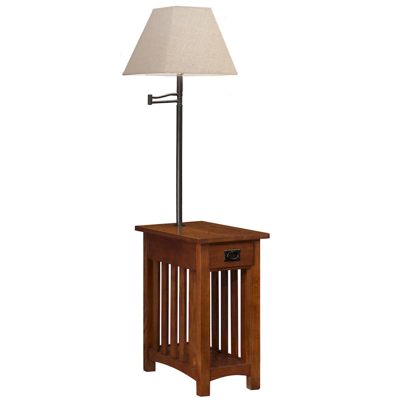 Table de lampe Mission en bois massif Leick Home