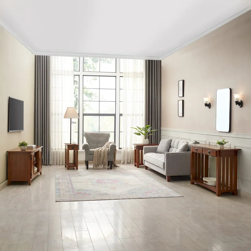 Table de lampe Mission en bois massif Leick Home