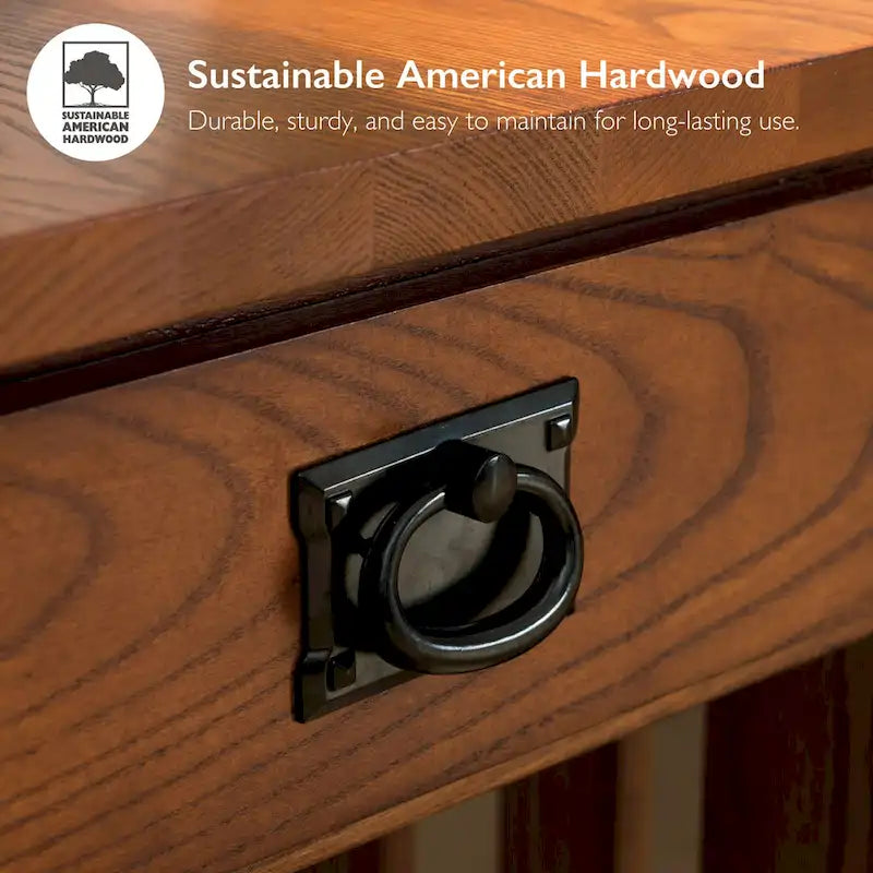 Table de lampe Mission en bois massif Leick Home