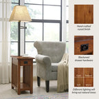 Table de lampe Mission en bois massif Leick Home