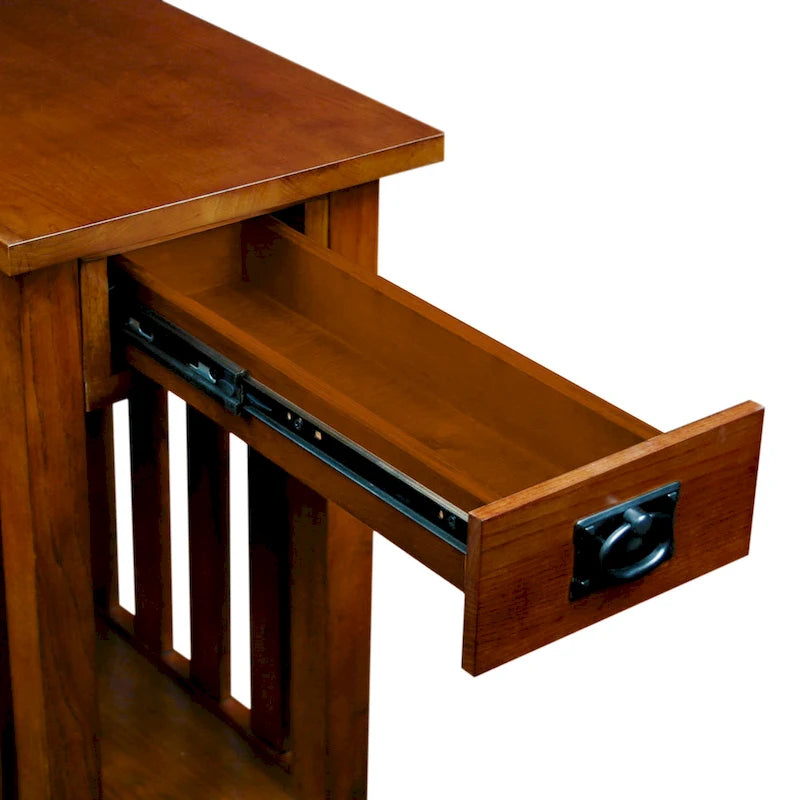 Table de lampe Mission en bois massif Leick Home