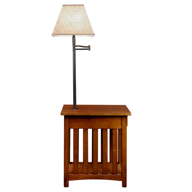 Table de lampe Mission en bois massif Leick Home