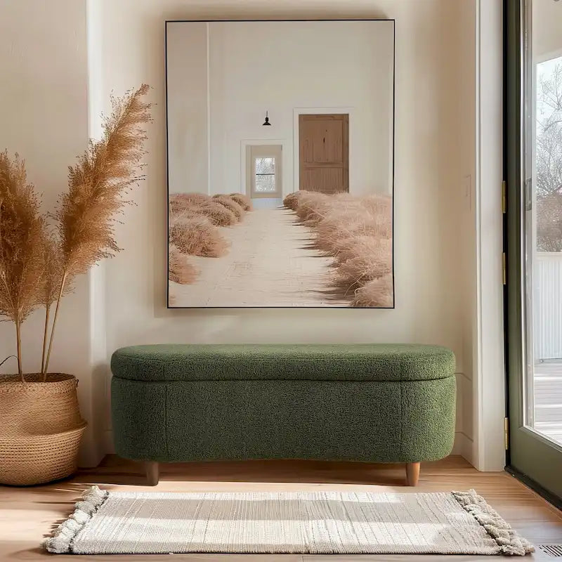 Banc de rangement Bailey Taupe Boucle à couvercle rabattable