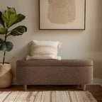 Banc de rangement Bailey Taupe Boucle à couvercle rabattable