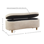 Banc de rangement Bailey Taupe Boucle à couvercle rabattable