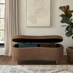 Banc de rangement Bailey Taupe Boucle à couvercle rabattable