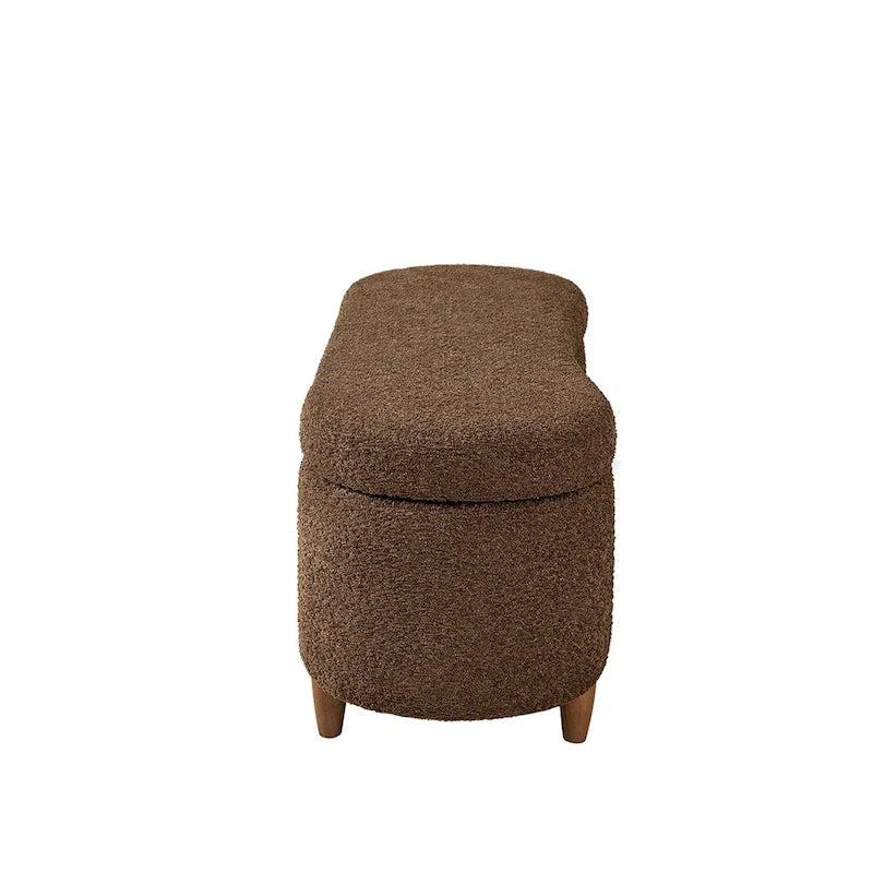 Banc de rangement Bailey Taupe Boucle à couvercle rabattable