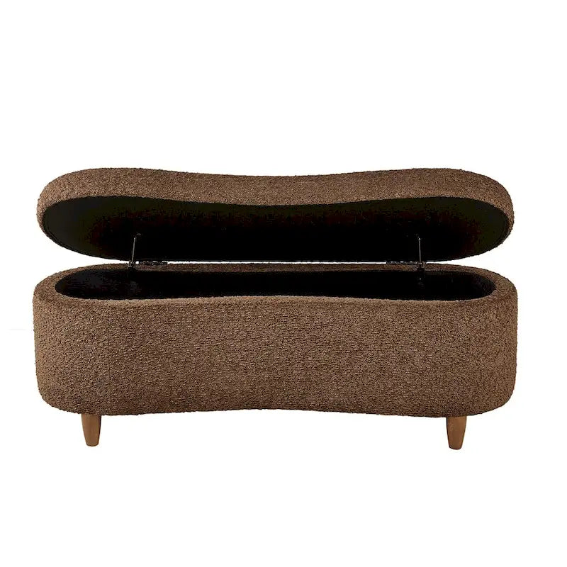 Banc de rangement Bailey Taupe Boucle à couvercle rabattable