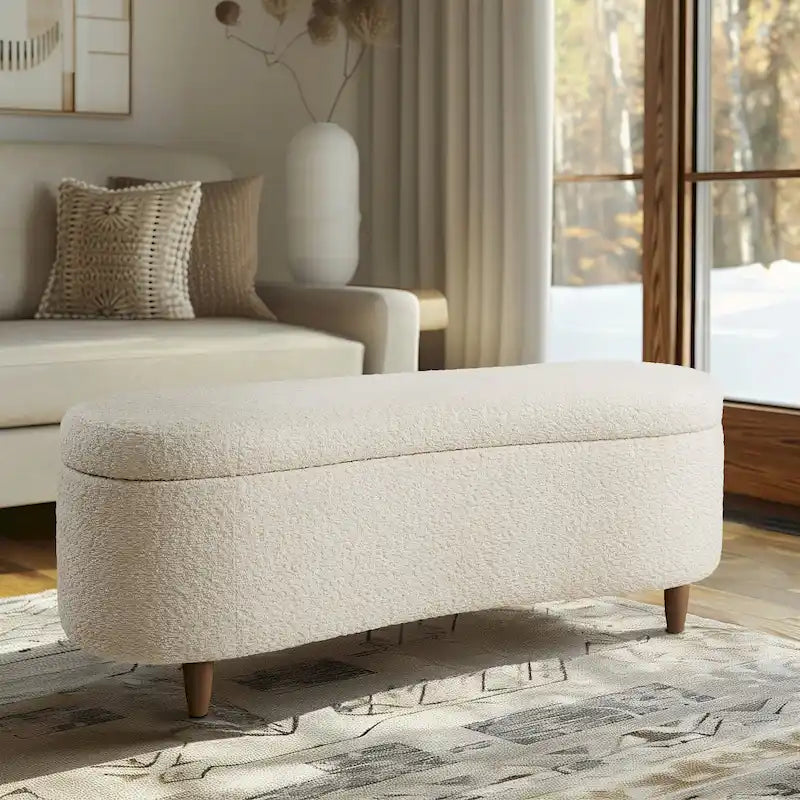 Banc de rangement Bailey Taupe Boucle à couvercle rabattable