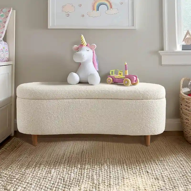 Banc de rangement Bailey Taupe Boucle à couvercle rabattable