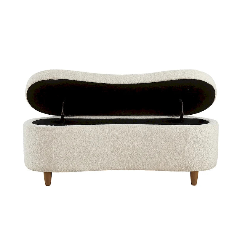Banc de rangement Bailey Taupe Boucle à couvercle rabattable