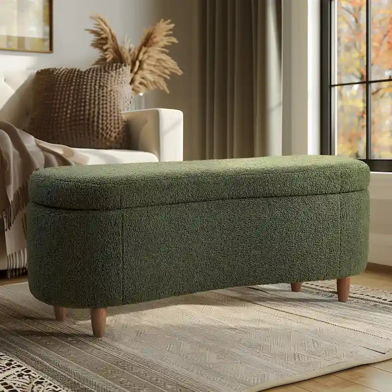 Banc de rangement Bailey Taupe Boucle à couvercle rabattable