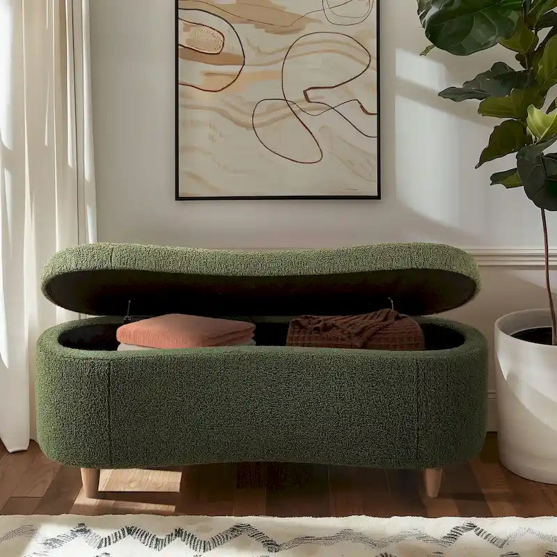 Banc de rangement Bailey Taupe Boucle à couvercle rabattable