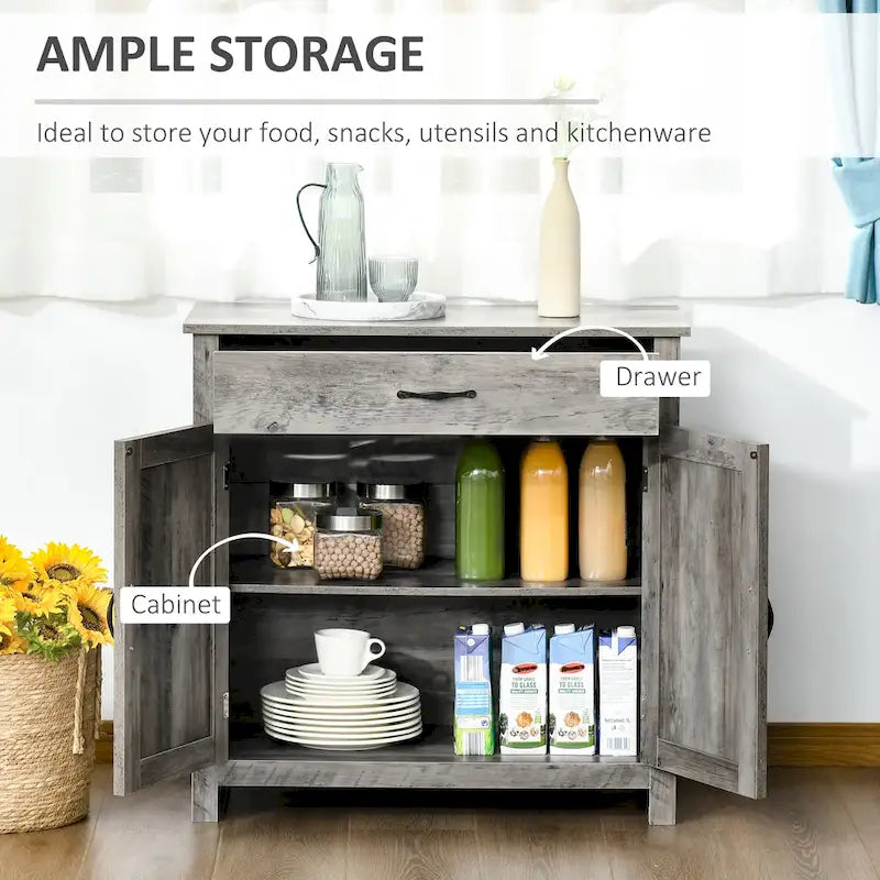 Bahut style porte de grange 32 po, meuble de rangement buffet, bar à café pour salon ou entrée