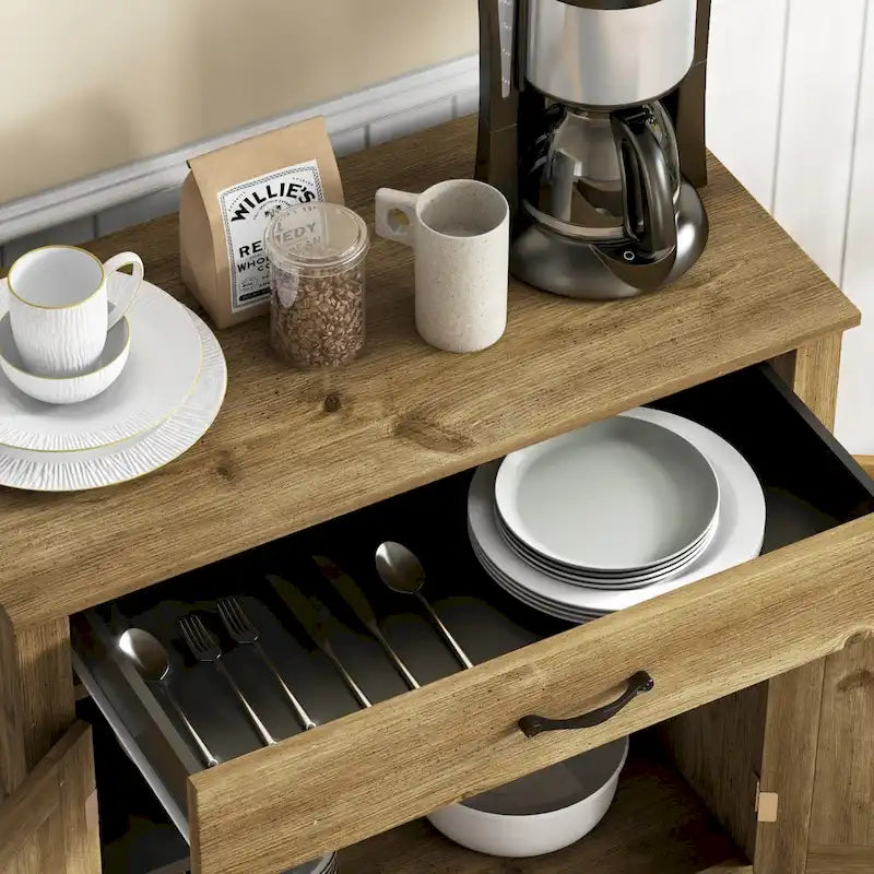 Bahut style porte de grange 32 po, meuble de rangement buffet, bar à café pour salon ou entrée