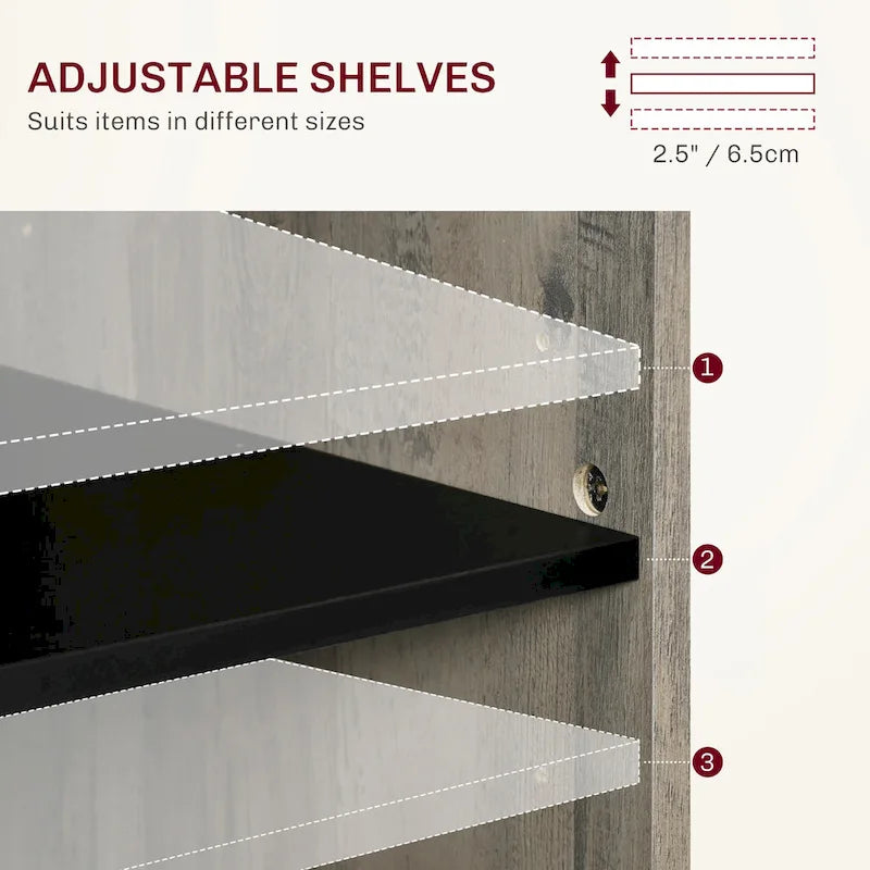 Bahut style porte de grange 32 po, meuble de rangement buffet, bar à café pour salon ou entrée