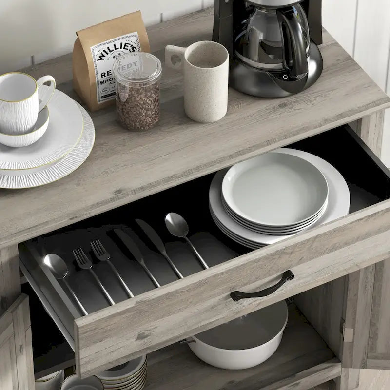 Bahut style porte de grange 32 po, meuble de rangement buffet, bar à café pour salon ou entrée