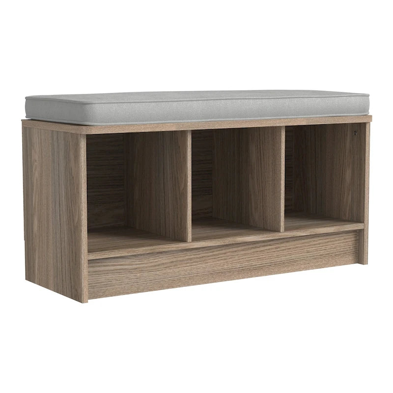 Banc de rangement 3 cubes Southbrook avec coussin gris