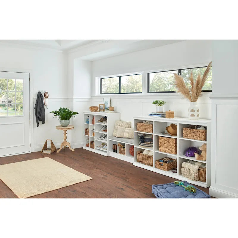 Banc de rangement 3 cubes Southbrook avec coussin gris