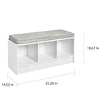 Banc de rangement 3 cubes Southbrook avec coussin gris