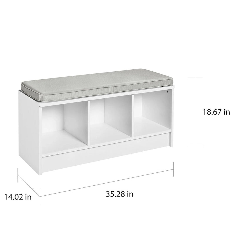 Banc de rangement 3 cubes Southbrook avec coussin gris
