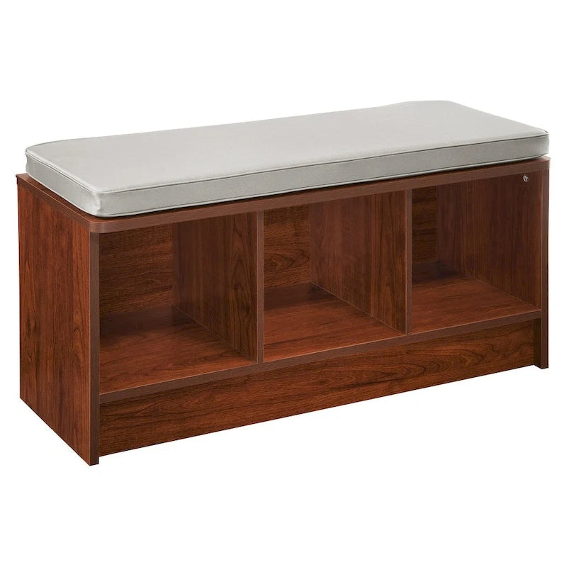Banc de rangement 3 cubes Southbrook avec coussin gris