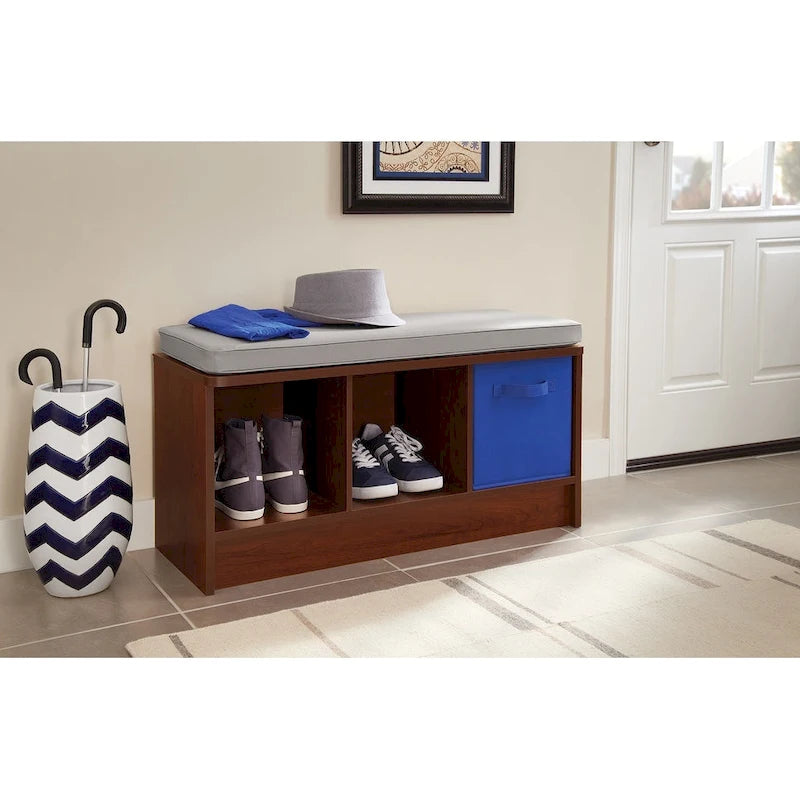 Banc de rangement 3 cubes Southbrook avec coussin gris